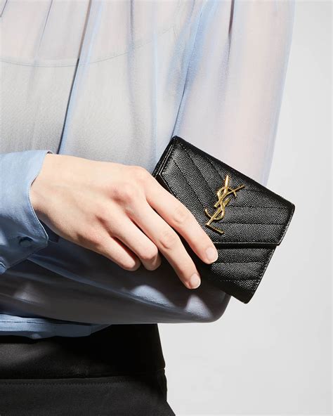 ysl tri-fold wallet|ysl monogram quilted wallet.